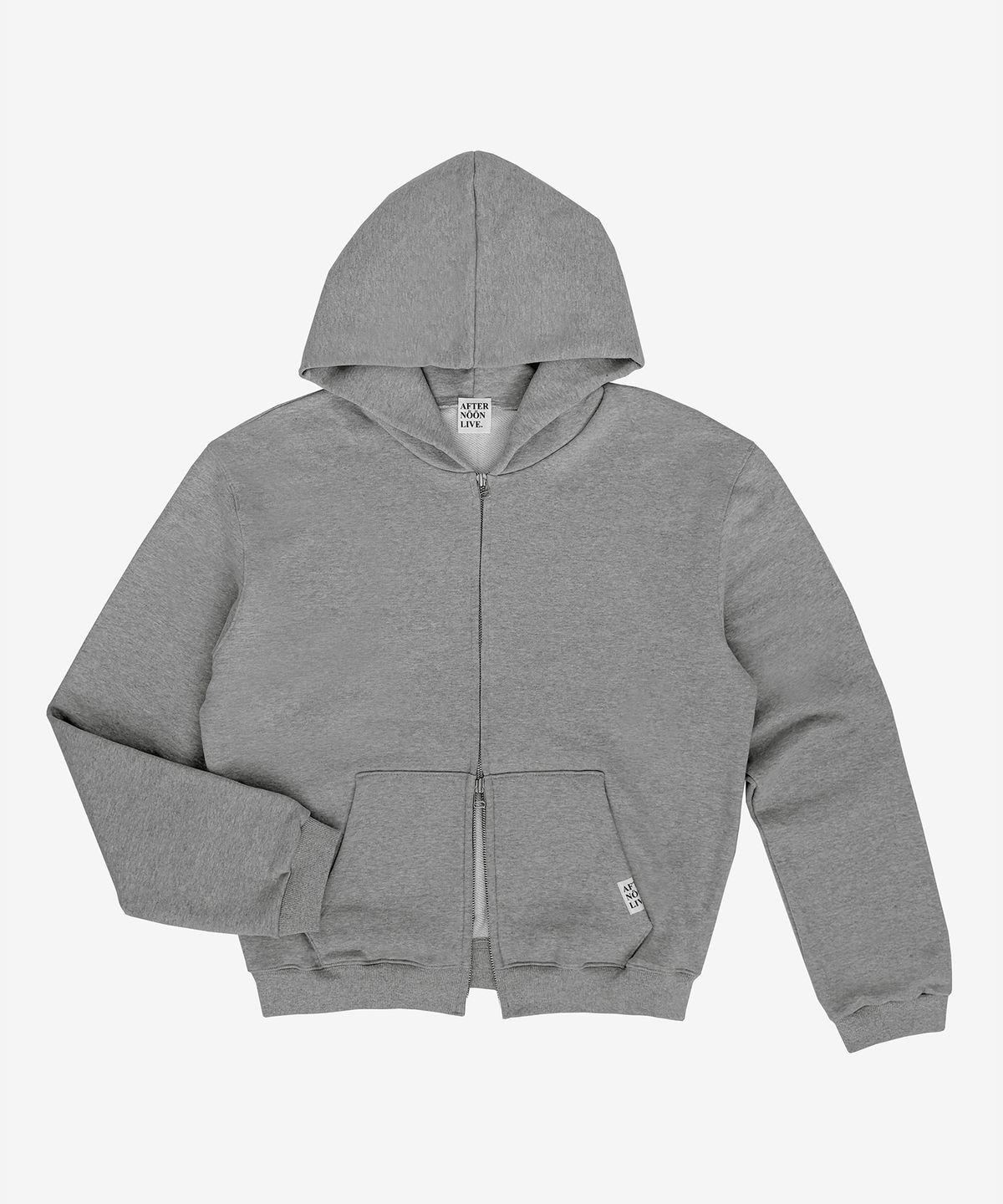애프터눈라이브(AFTERNOONLIVE) Sporty Two-way Zip Hoodie (Light Gray)