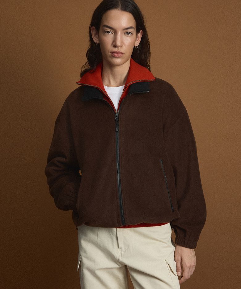 W Oversized Fleece Jumper (Brown) TNJU6F110W2