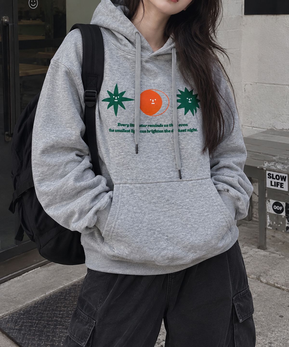 도톤(DOTON) COSMIC FRIENDS HOODIE (Grey)