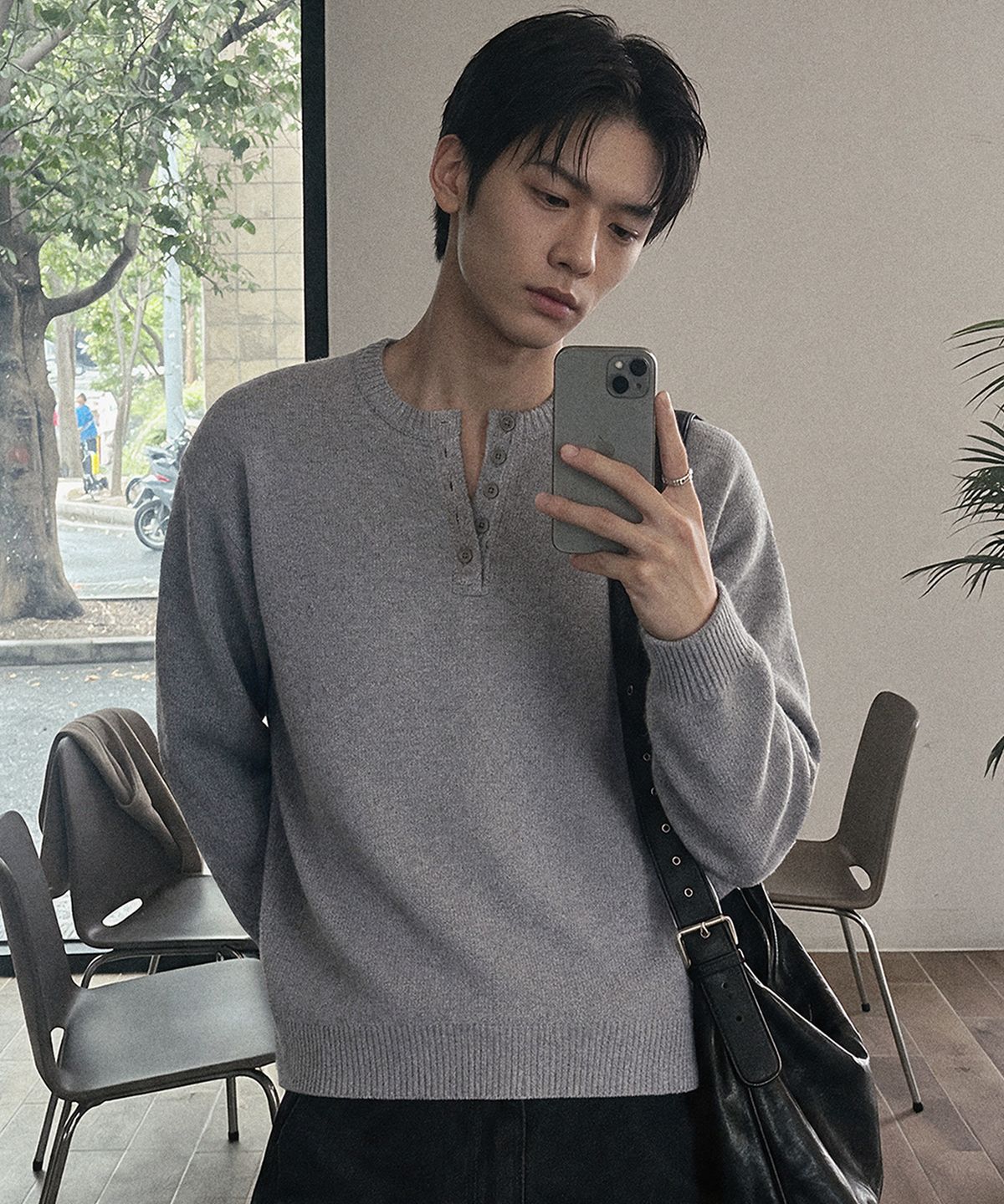 어널러코드(ANOLORCODE) 에센셜 크롭헨리넥니트 (5color)