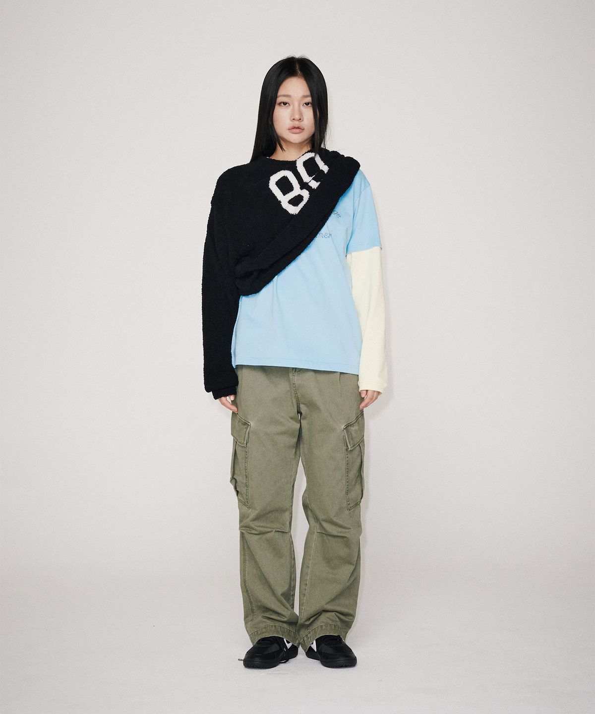 유니버스 가먼트(UNIVERSE GARMENT) 워시드 와이드 카고 팬츠_KHAKI