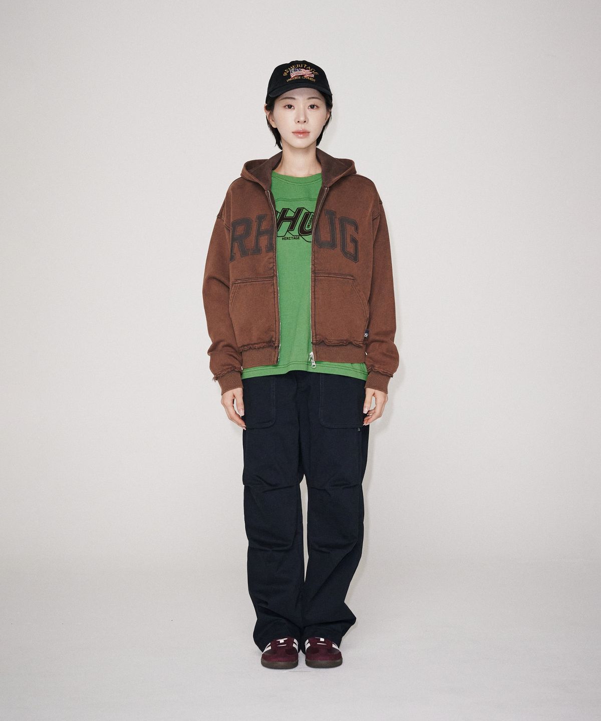 유니버스 가먼트(UNIVERSE GARMENT) 워시드 와이드 퍼티그 팬츠_NAVY