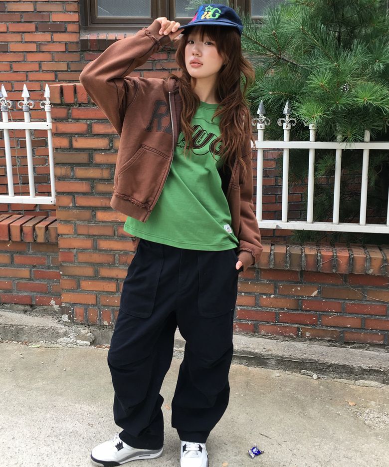 [선우 pick] 워시드 와이드 퍼티그 팬츠_NAVY
