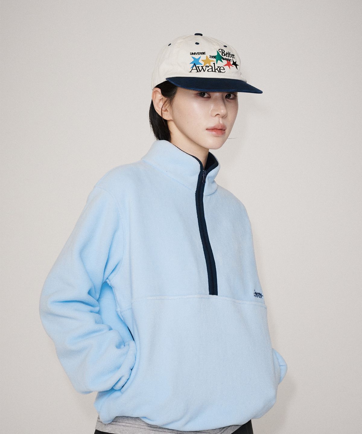 유니버스 가먼트(UNIVERSE GARMENT) HTG 플리스 하프 집업_BLUE