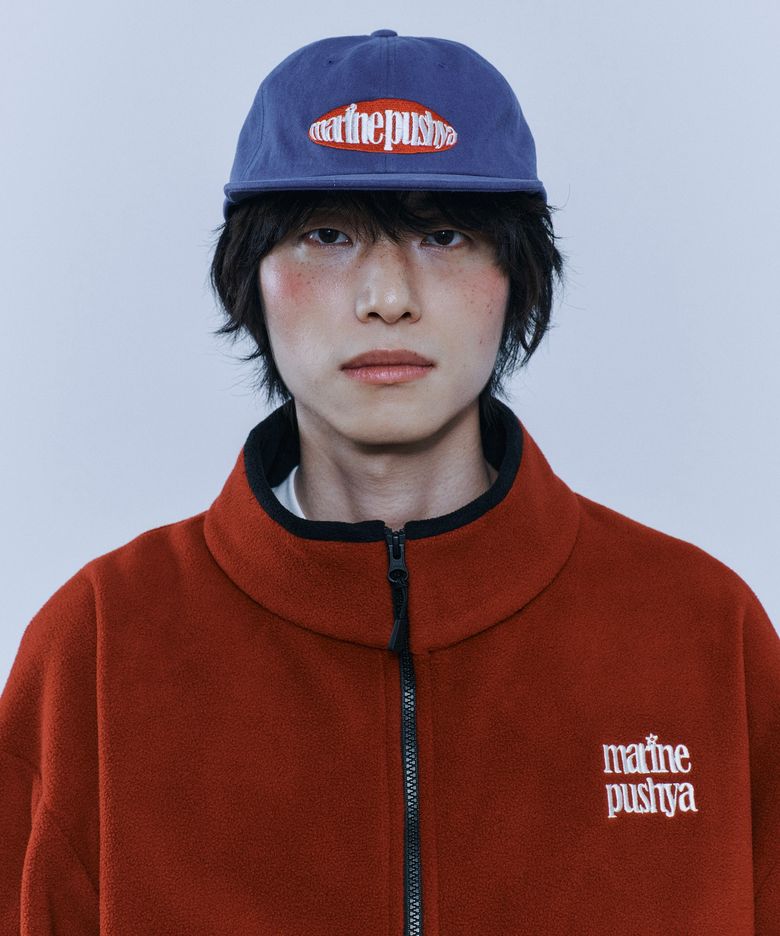 3-Flower Flat Visor Cap / VIntage Blue