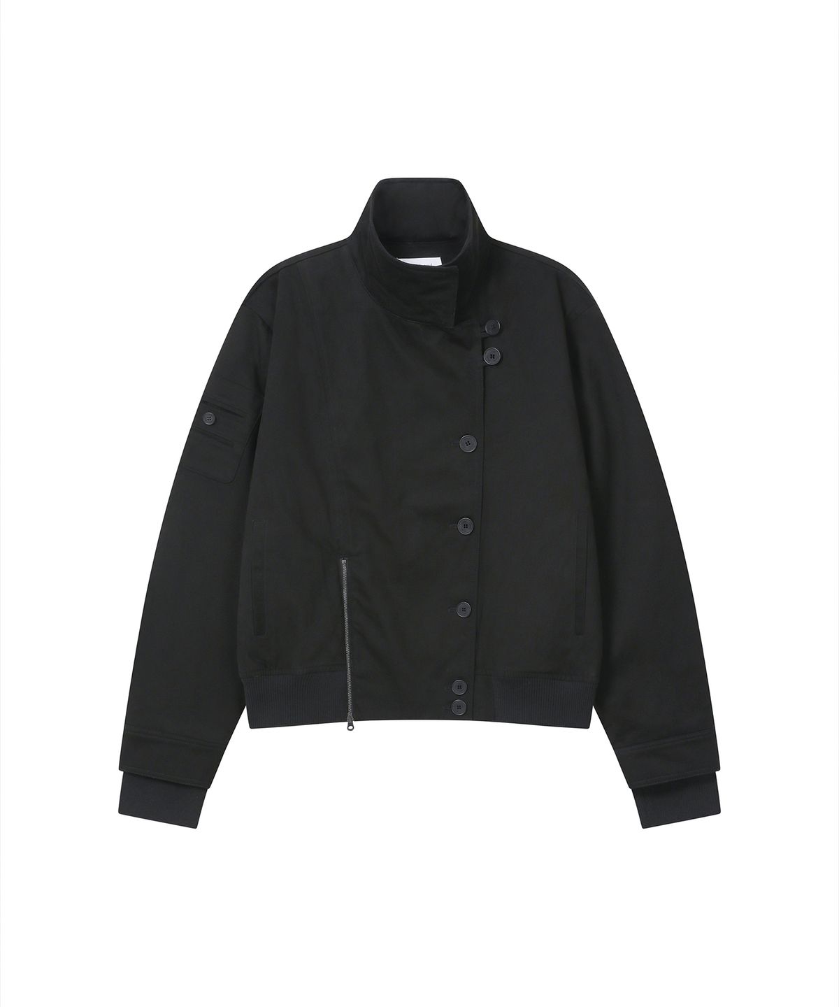 미세키서울(MISEKI SEOUL) Asymmetric bomber jacket BLACK