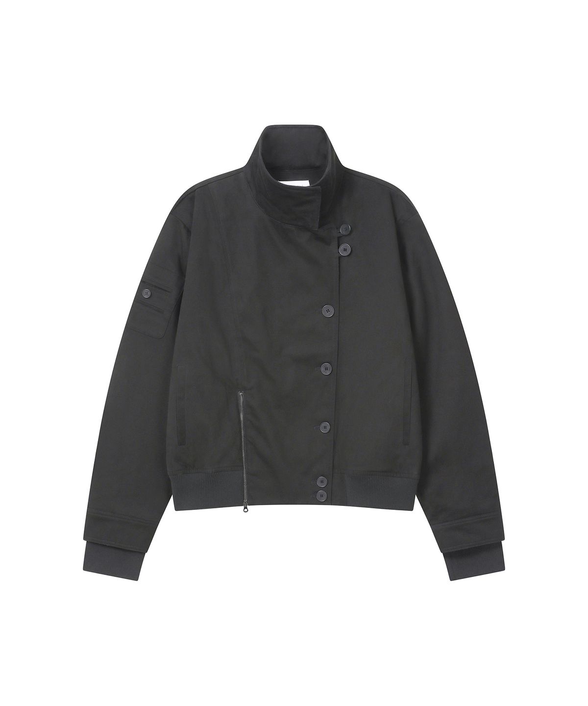 미세키서울(MISEKI SEOUL) Asymmetric bomber jacket CHARCOAL