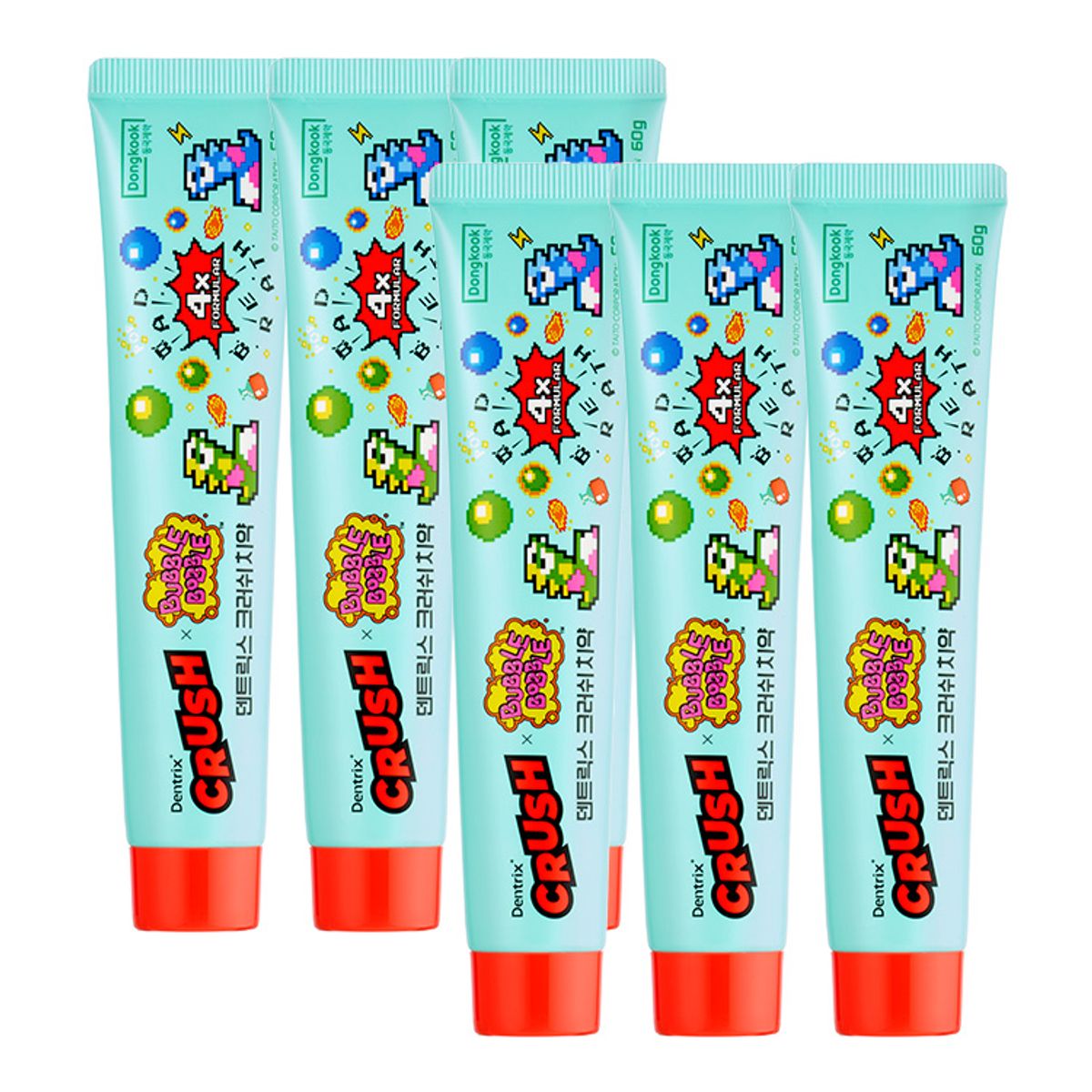 동국제약(DONGKOOK PHARM) 덴트릭스 크러쉬 치약 버블보블 에디션 60g 6개