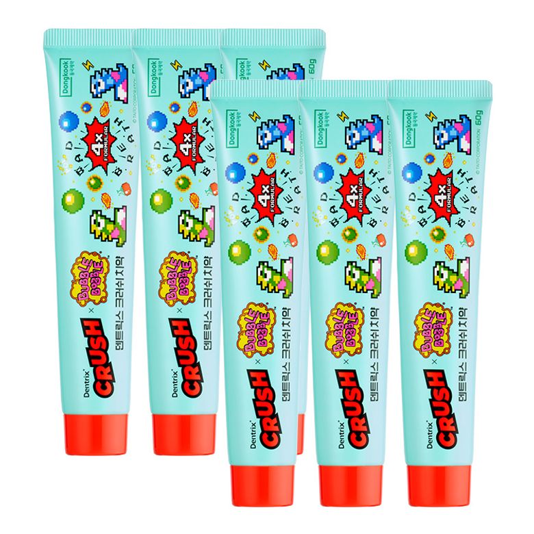 덴트릭스 크러쉬 치약 버블보블 에디션 60g 6개