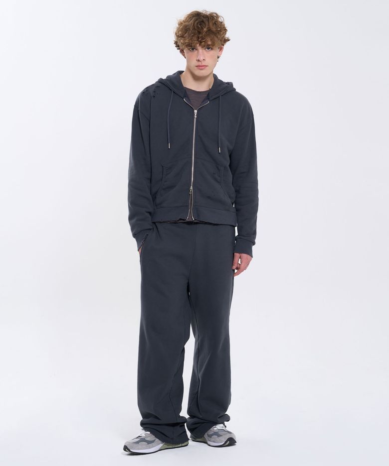 DISTRESSED WASHED SWEATPANTS 70 (CHARCOAL)
