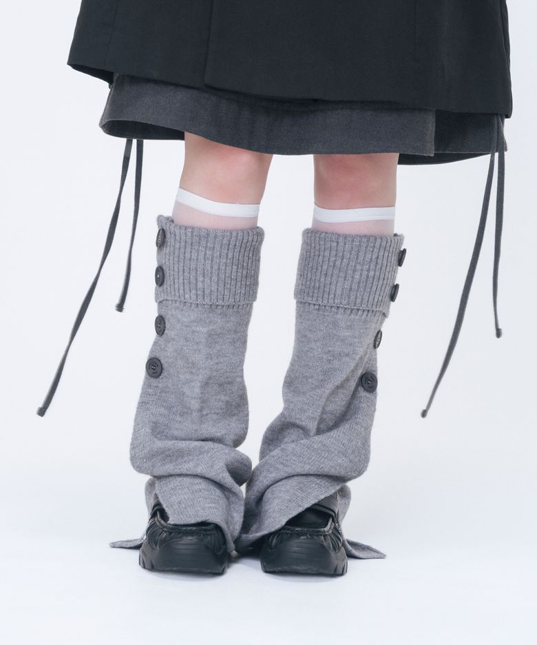 Button loop leg warmer GREY