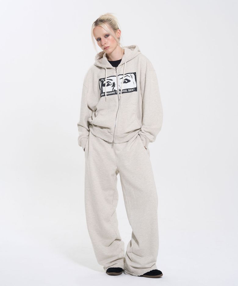 DISTRESSED WASHED SWEATPANTS 70 (OATMEAL)