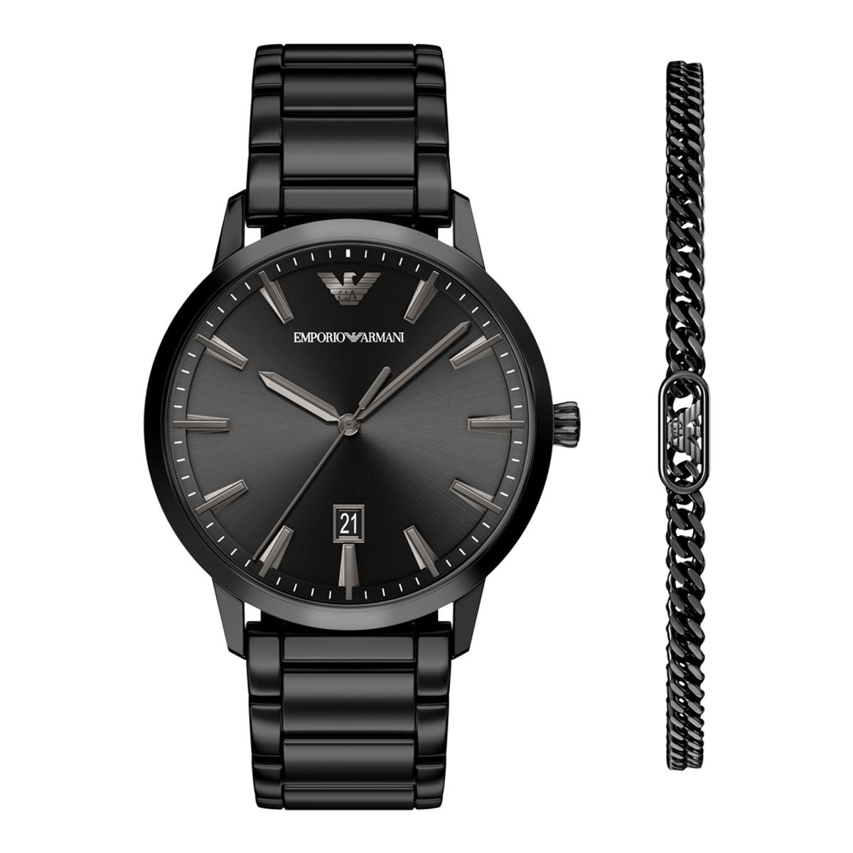 엠포리오 아르마니(EMPORIO ARMANI) AR80089SET 크로노그래프 팔찌 세트 남성 메탈시계