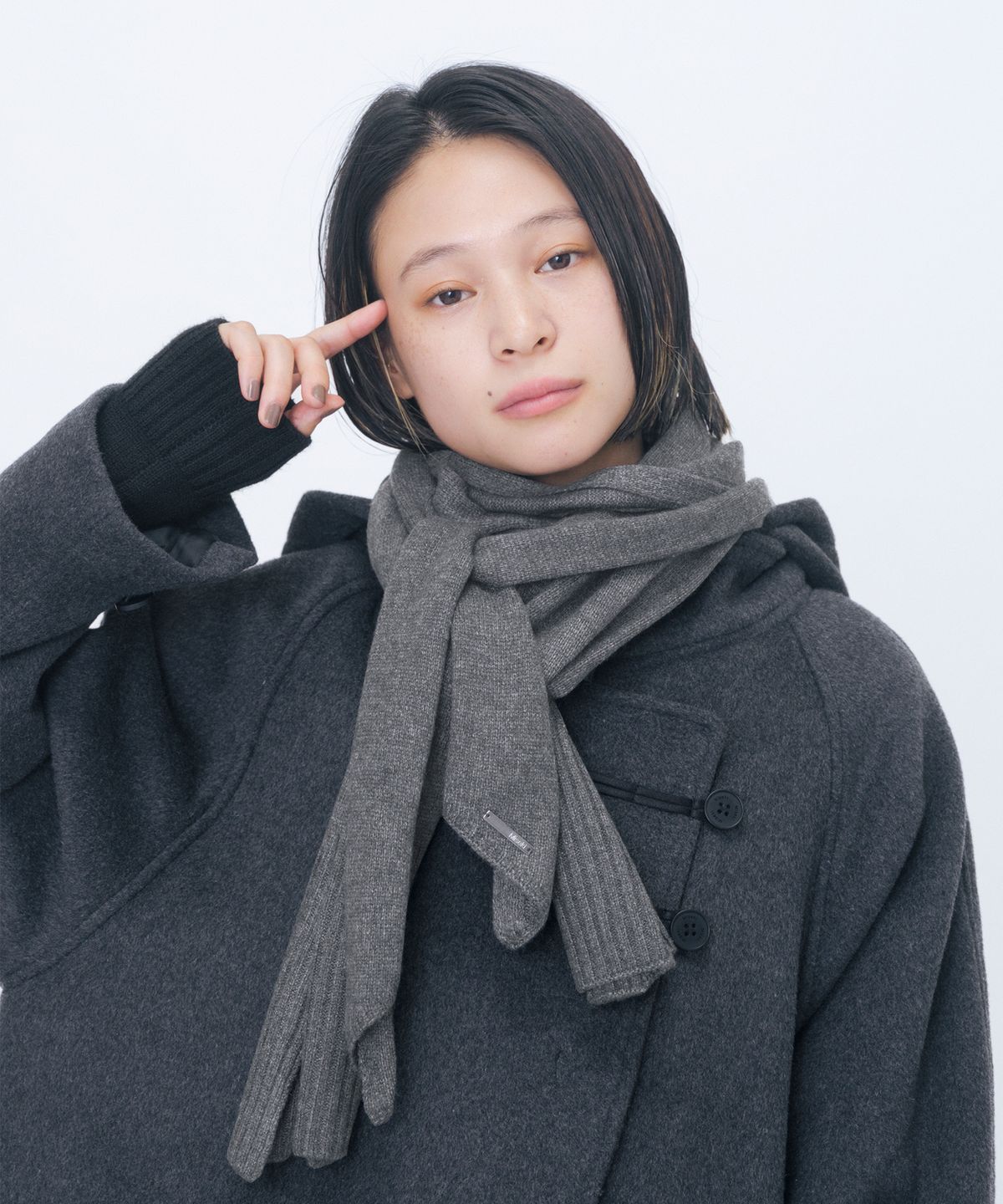 미세키서울(MISEKI SEOUL) Two tie detail muffler GREY