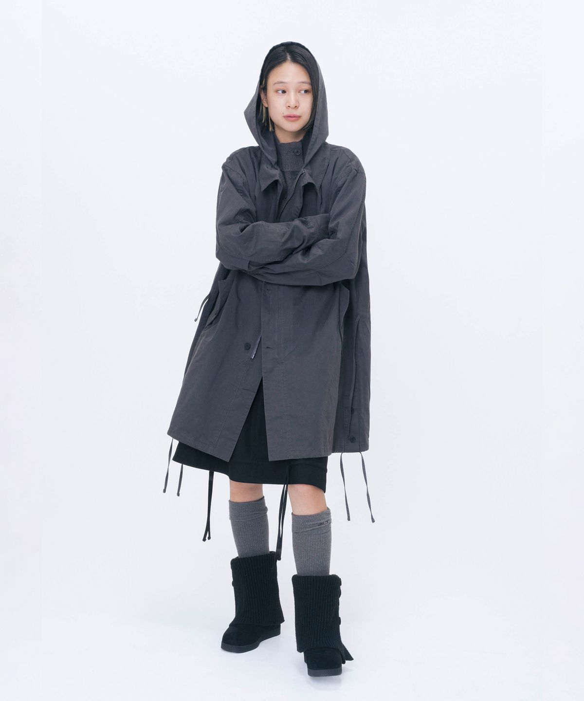 미세키서울(MISEKI SEOUL) Shirring field jacket CHARCOAL