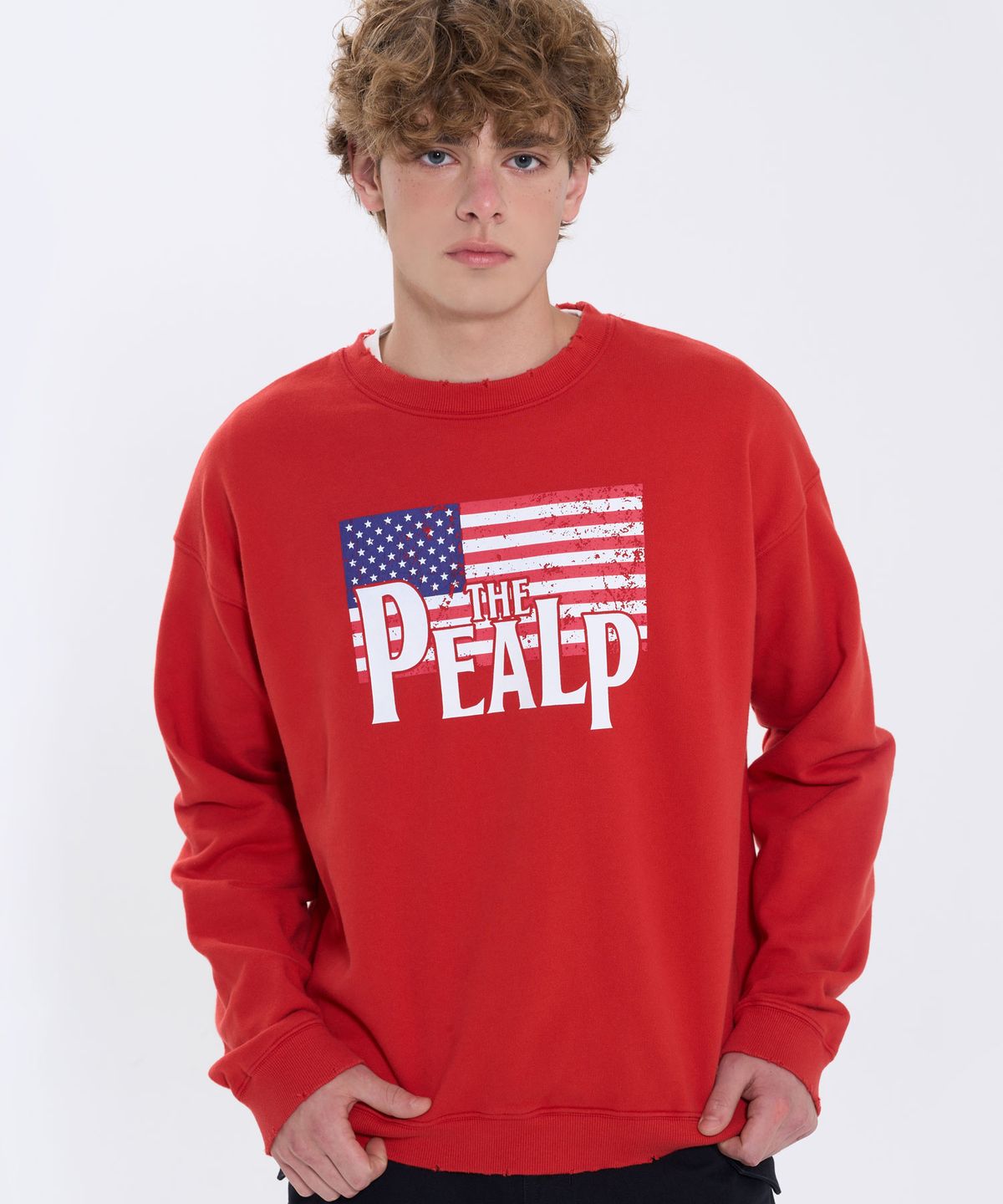 필프(PEALP) VINTAGE FLAG SWEATSHIRT 67 (RED)