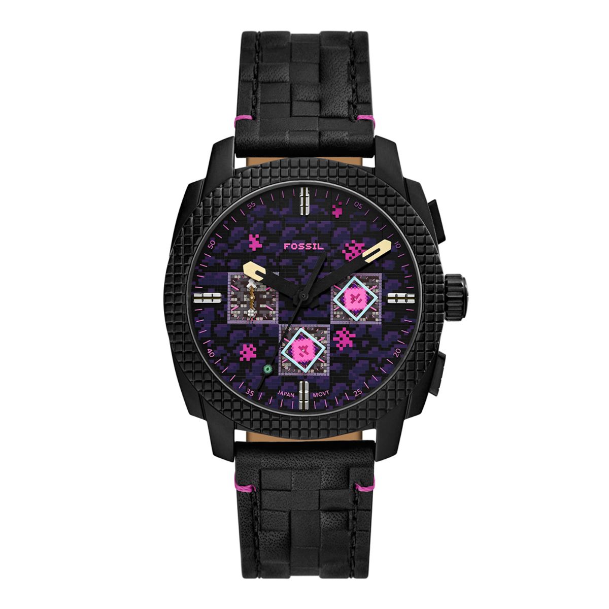 파슬(FOSSIL) LE1252 (Minecraft) 마인크래프트 크로노그래프 남성 가죽시계