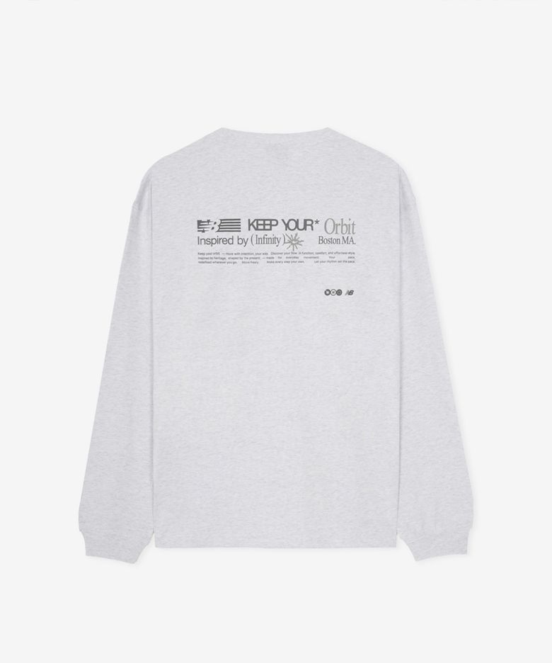 NBNDG41923 / UNI 헤리티지 ORBIT 그래픽 긴팔티 (L/GRAY)