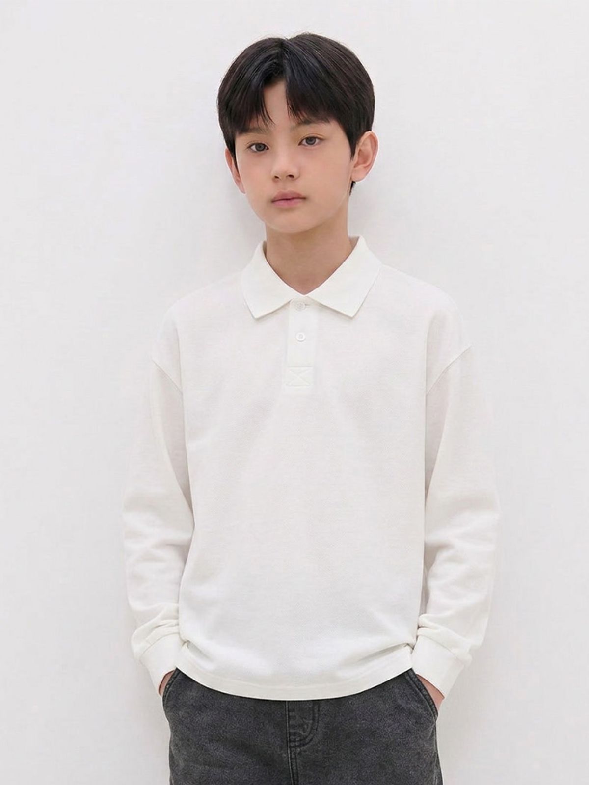 행텐 틴즈(HANGTEN TEENS) 틴즈 피케 롱슬리브 폴로 티셔츠_003(14580-031-621-09)
