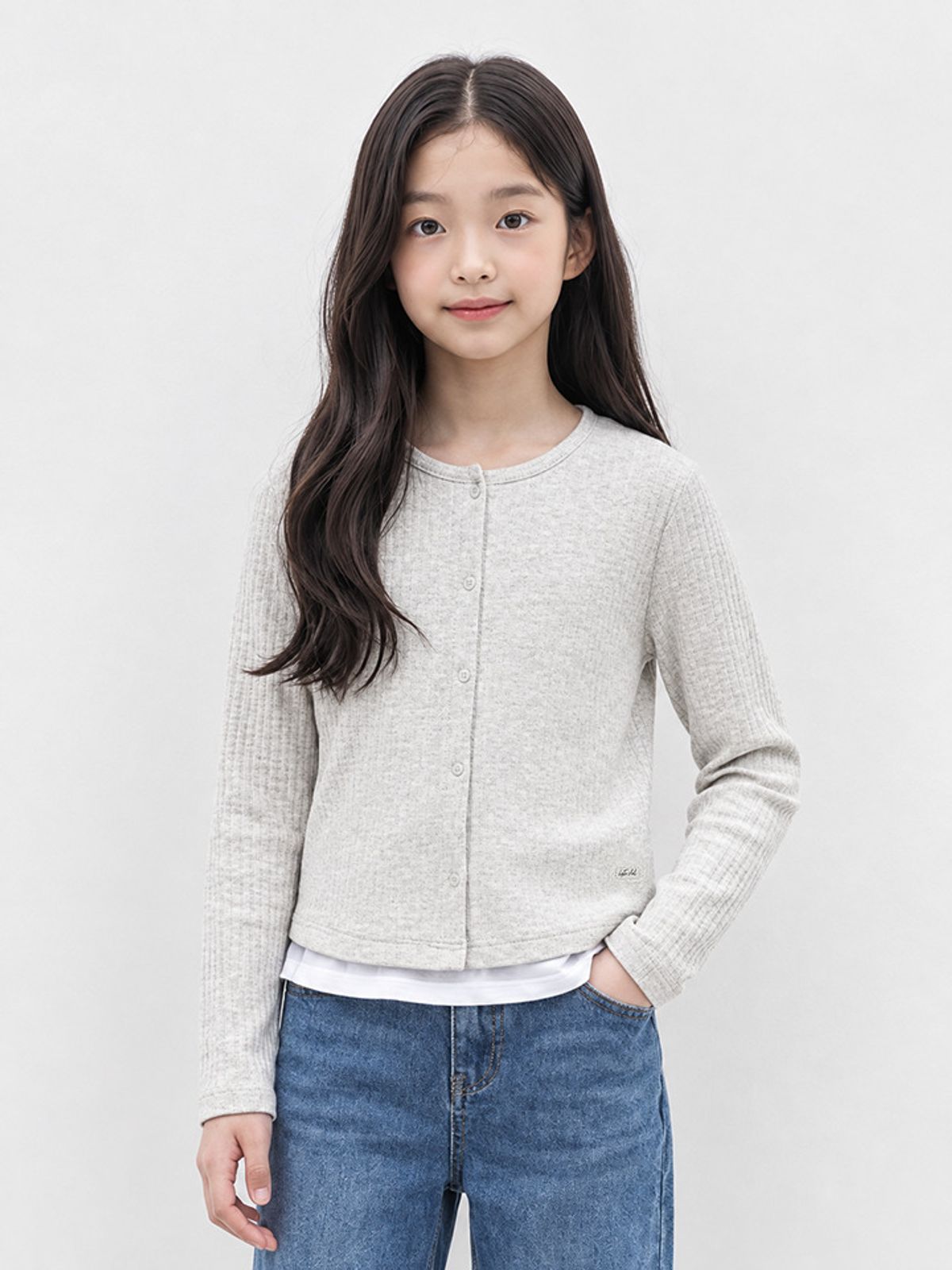 행텐 틴즈(HANGTEN TEENS) 틴즈 여아 아일렛 레이어드 가디건_101(14580-131-604-31)