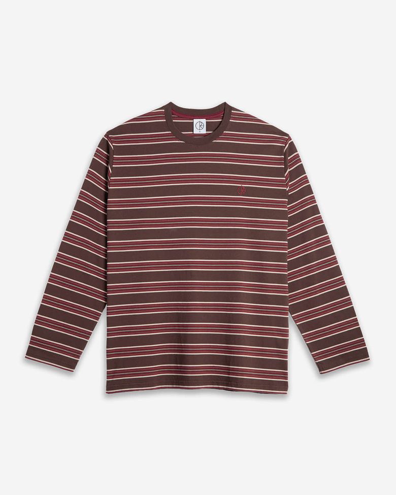 Steve LS Tee Stripe - Brown/Red