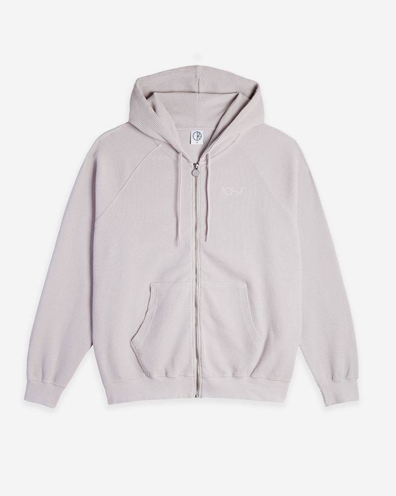 Waffle Zip Hoodie - Pale Taupe