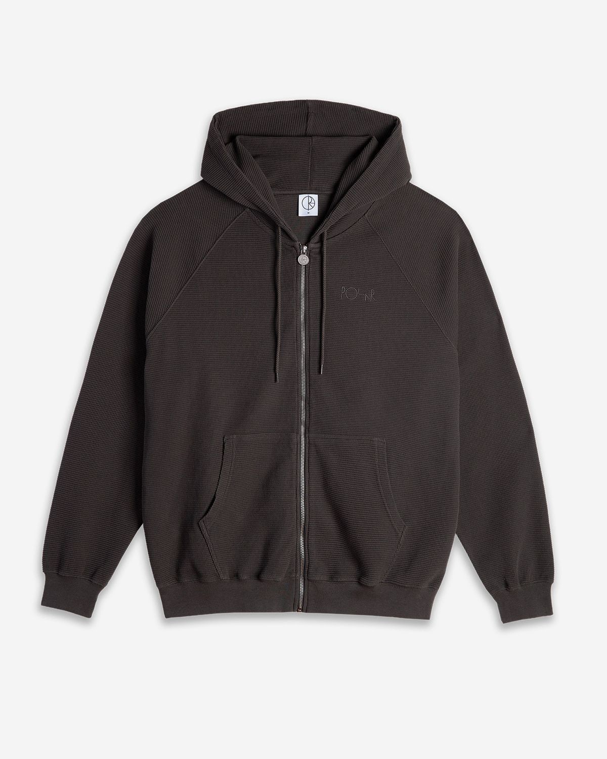 폴라(POLAR) Waffle Zip Hoodie - Dirty Black