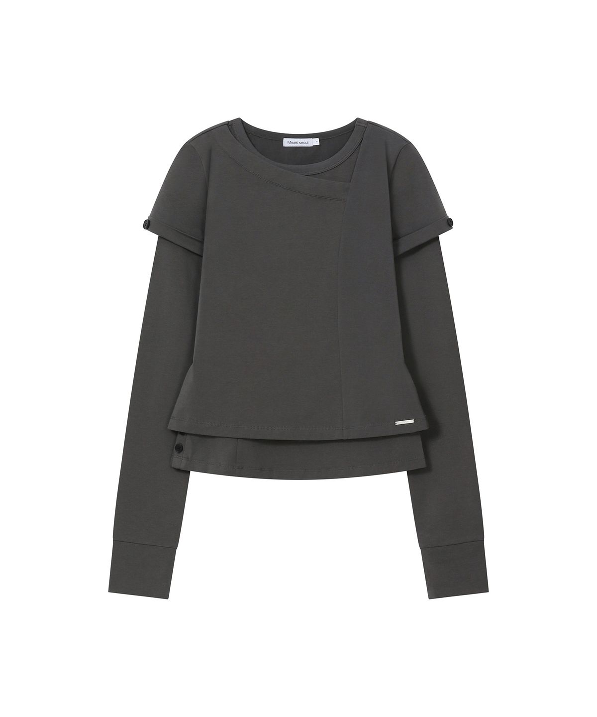 미세키서울(MISEKI SEOUL) Contrast layered long sleeve SET CHARCOAL