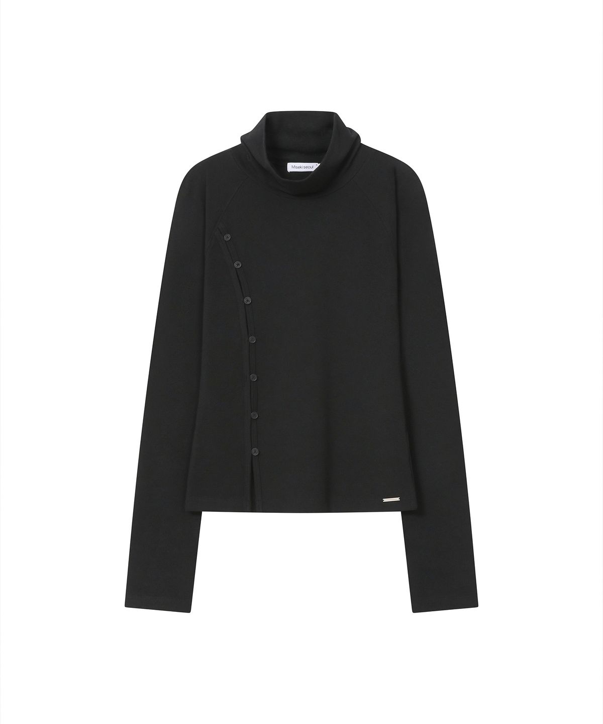 미세키서울(MISEKI SEOUL) Mock neck side button long sleeve BLACK
