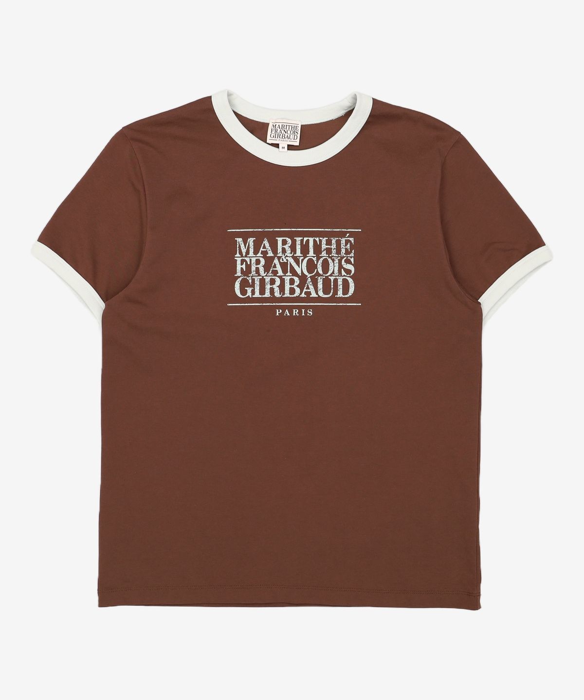 마리떼 프랑소와 저버(MARITHÉ + FRANҪOIS GIRBAUD) AEROCOOL CRACK CLASSIC LOGO RINGER TEE brown M