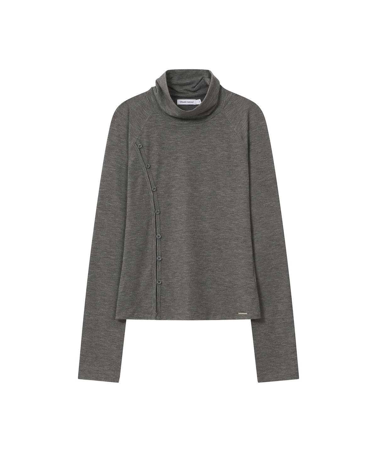 미세키서울(MISEKI SEOUL) Mock neck side button long sleeve GREY