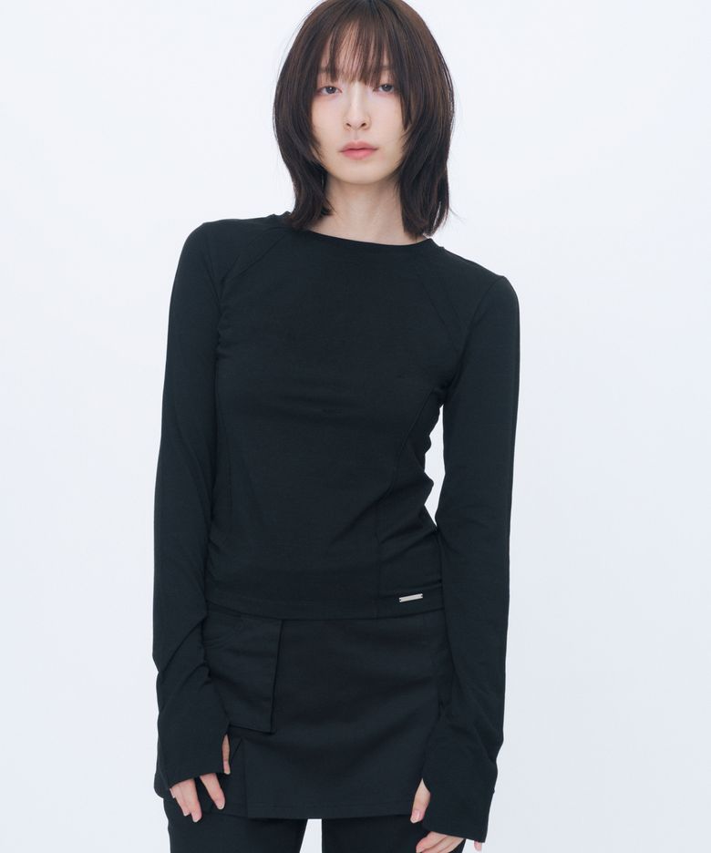 Reverse overlock long sleeve BLACK
