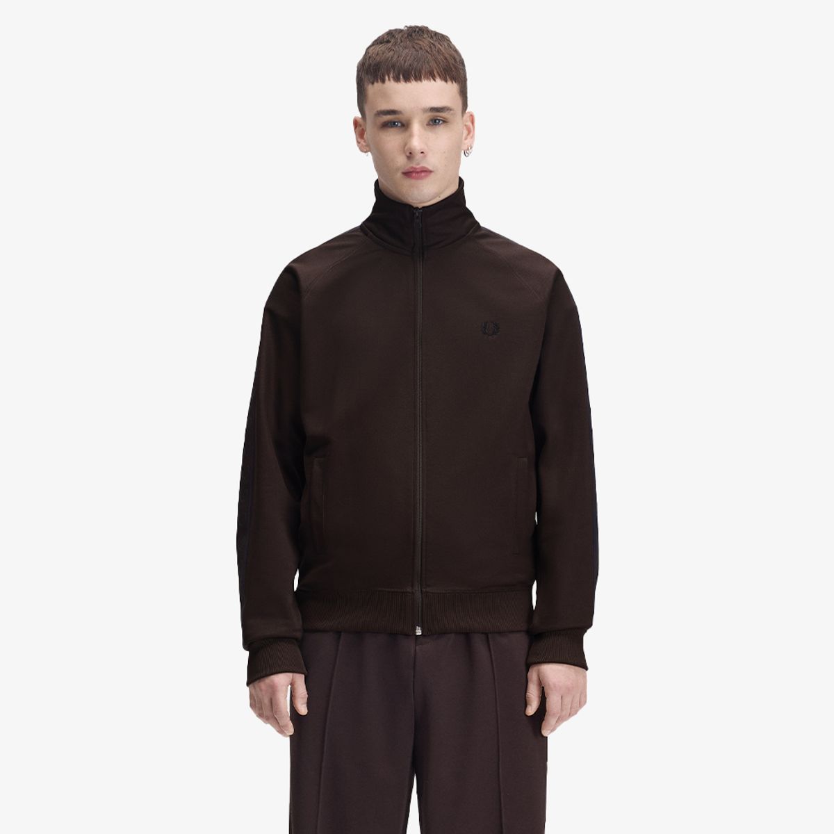 프레드페리(FRED PERRY) [Sport] 컨트라스트 테잎 트랙 재킷 - 리치브라운 AFPM2G35557-33C