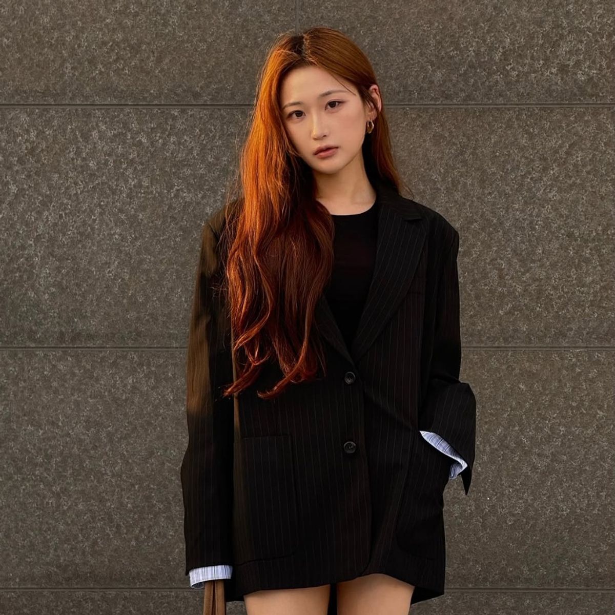 랩(LAP) 사선백절개소매배색 자켓 AS3WJ861