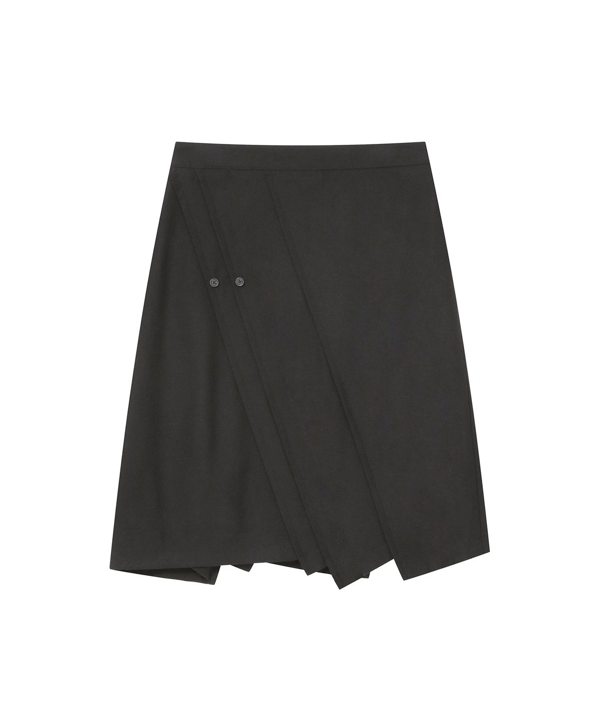 미세키서울(MISEKI SEOUL) Diagonal pleats midi skirt CHARCOAL