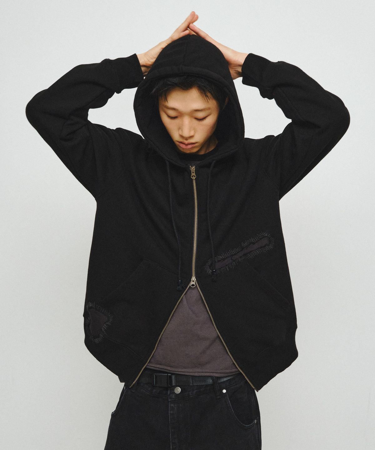 엔도어(ENDOOR) Scar Zip Hoodie (Black)