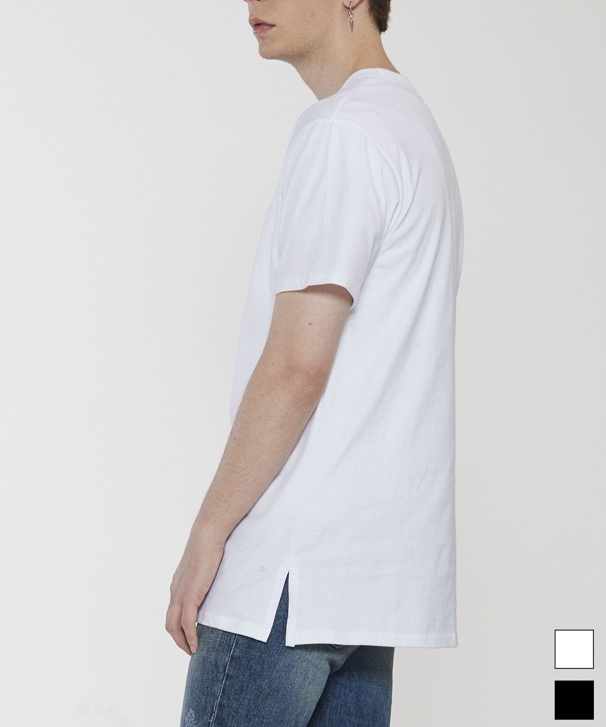 난데(NANDE) [+5CM]20수 레이어드 롱 반팔 티셔츠