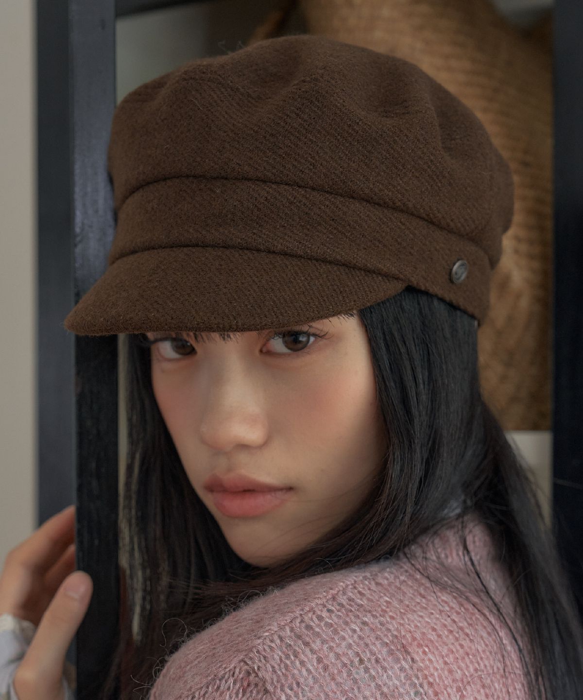 포에지담(POESIEDAME) CLASSIC NOUVELLE MARGOT HAT IN BROWN