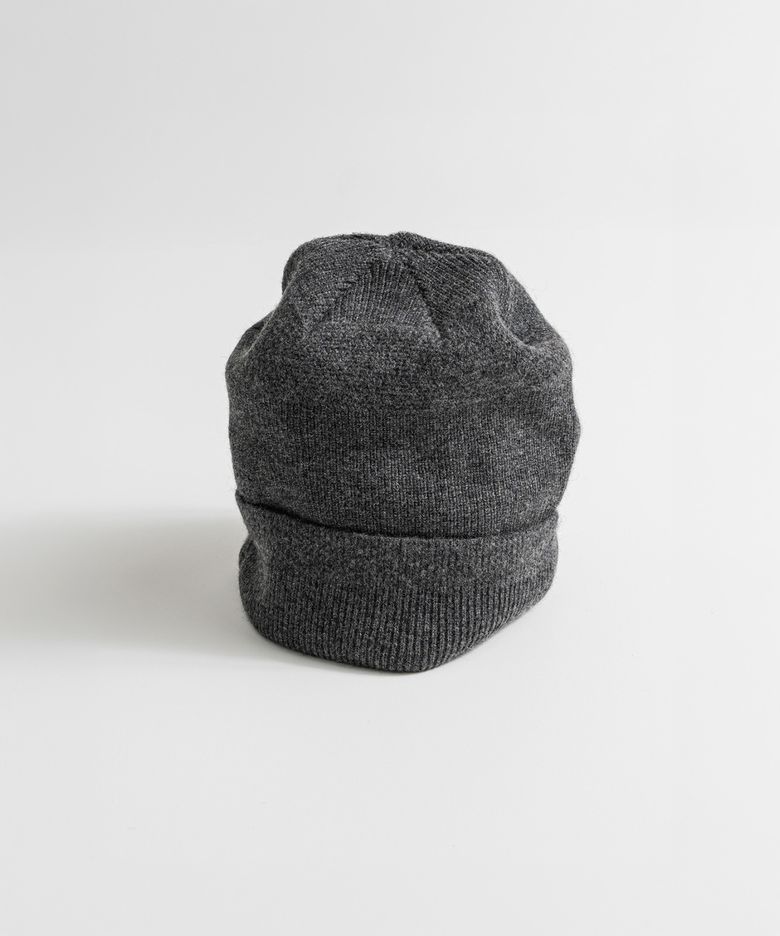 YAK WOOL LONG BEANIE heather grey