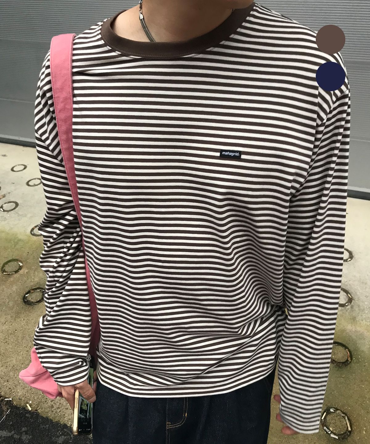 마하그리드(MAHAGRID) STRIPE BASIC LOGO LONG SLEEVE 2colors