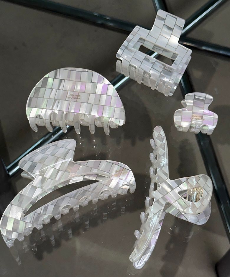 Holo check hair clip (5type)