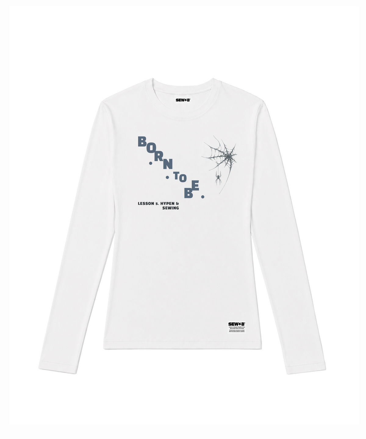 쏘비(SEW-B) 세미크롭 born to 긴팔티 [화이트]