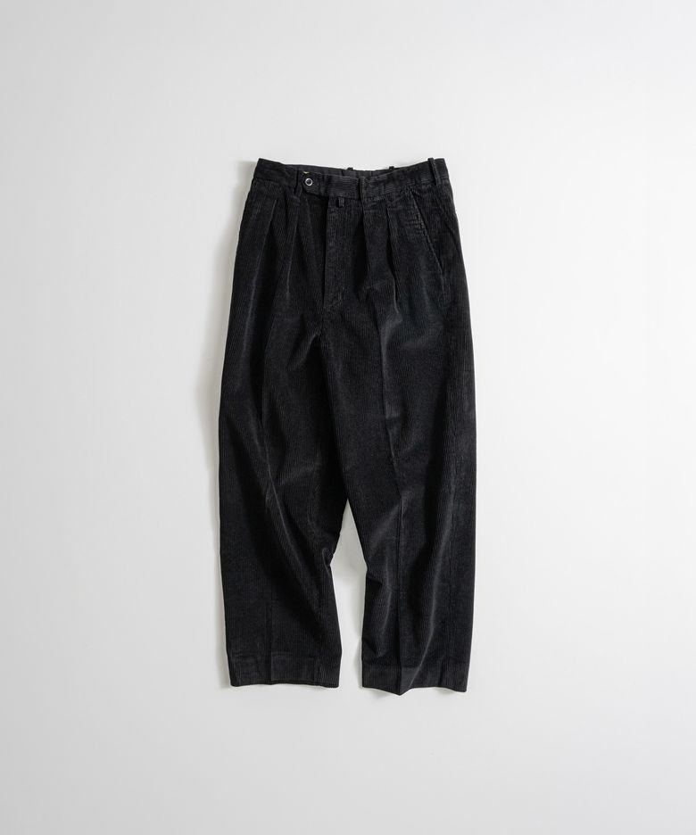 WASHED CORDUROY OFFICER TROUSERS black