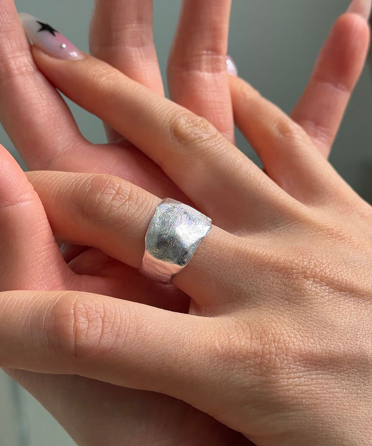 모스크스(MOSXE) [925silver] Rough wide ring