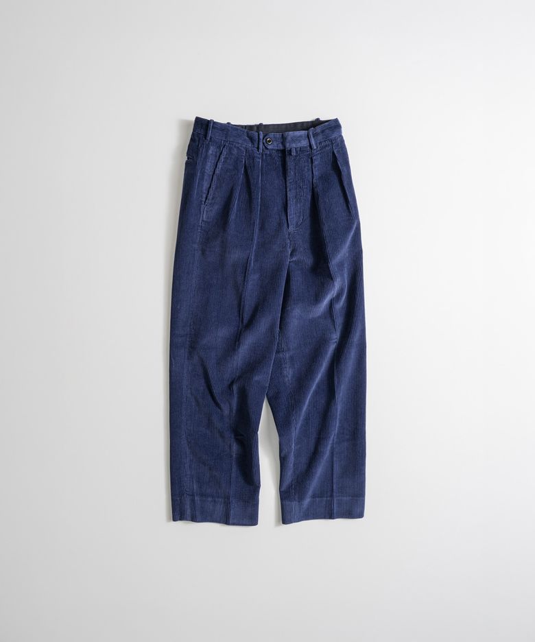 WASHED CORDUROY OFFICER TROUSERS french blue