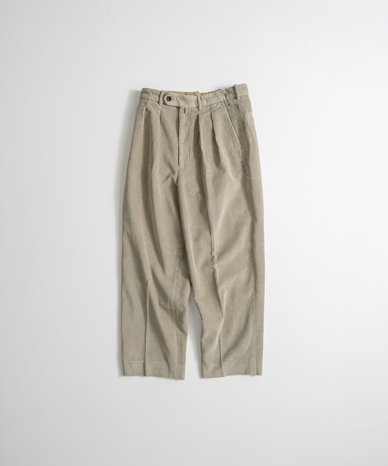 WASHED CORDUROY OFFICER TROUSERS almond