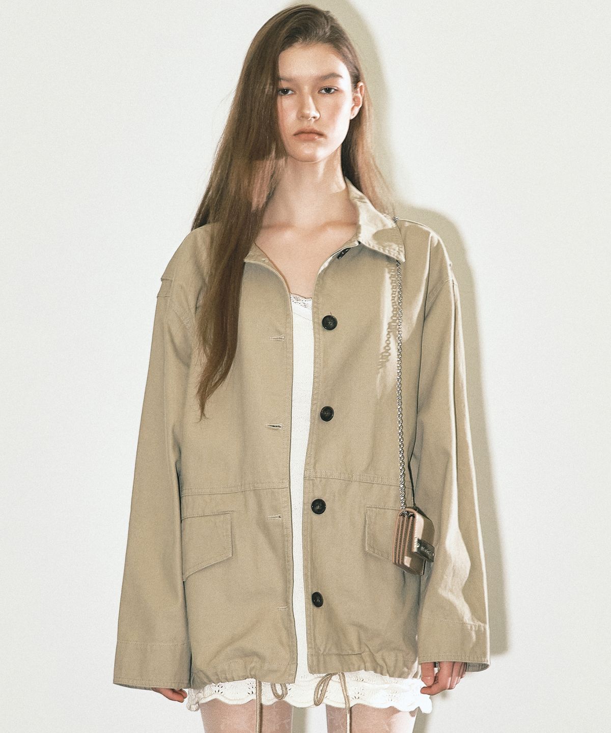 닉앤니콜(NICK&NICOLE) WASHED COTTON WORK JACKET_BEIGE