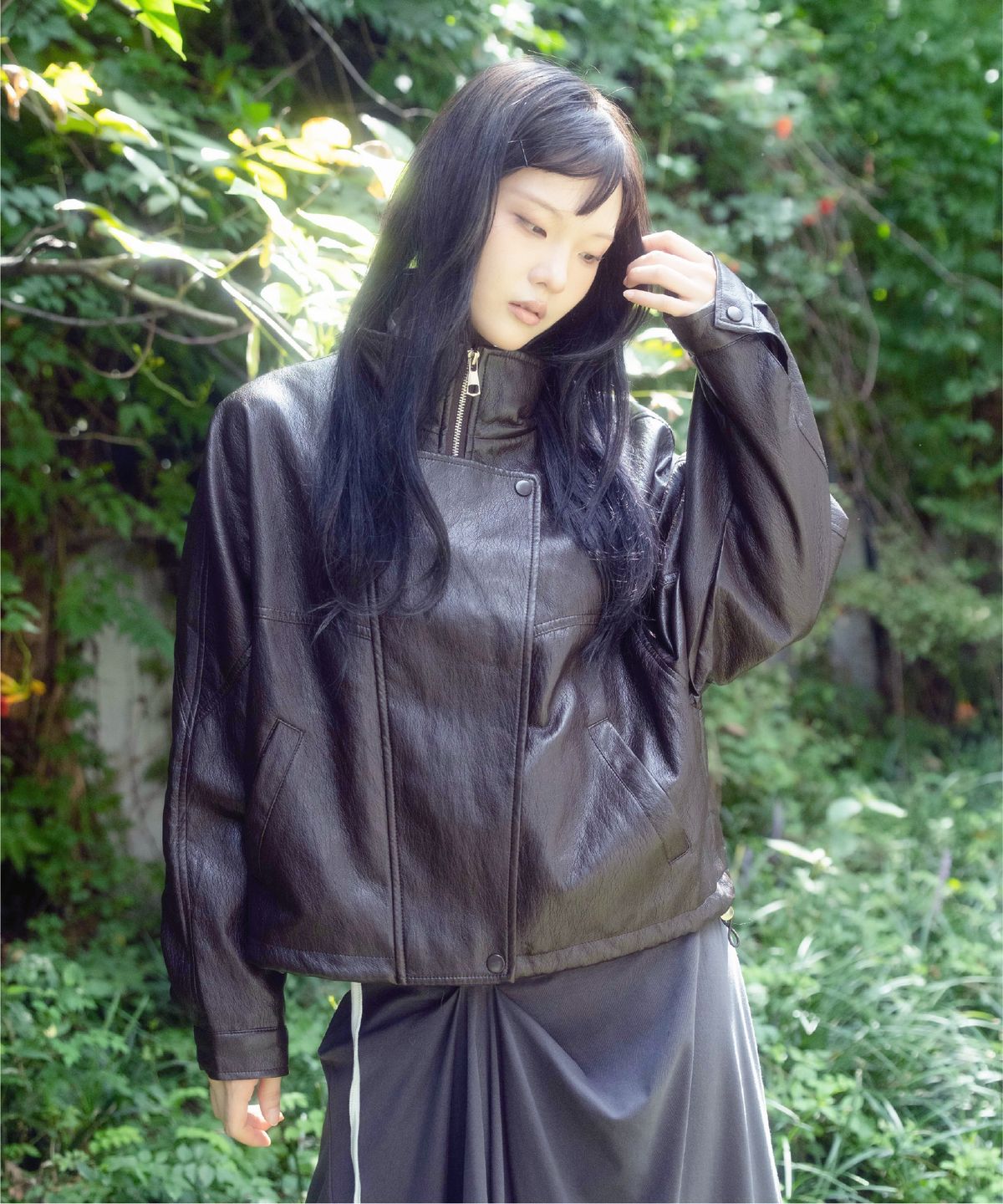 에프디알(FDR) Eden Crop Rider Jacket_Dark Brown