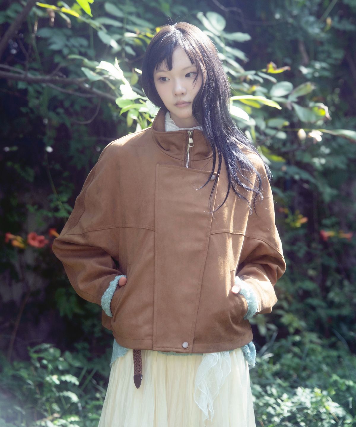 에프디알(FDR) Eden Crop Rider Jacket_Camel
