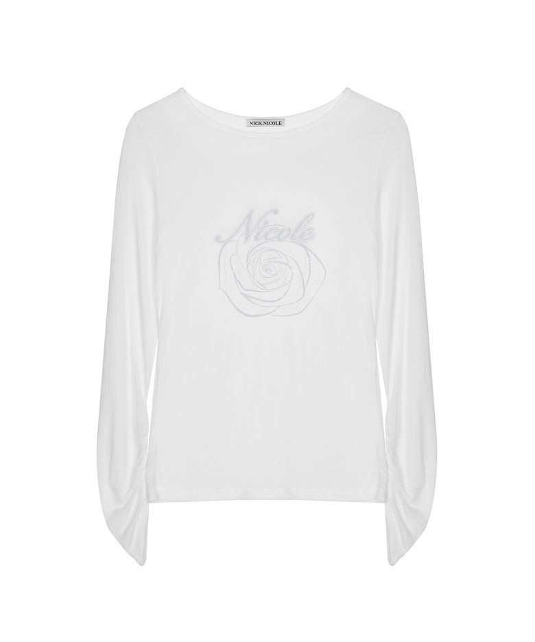 NICOLE ROSE SHIRRING TOP_IVORY